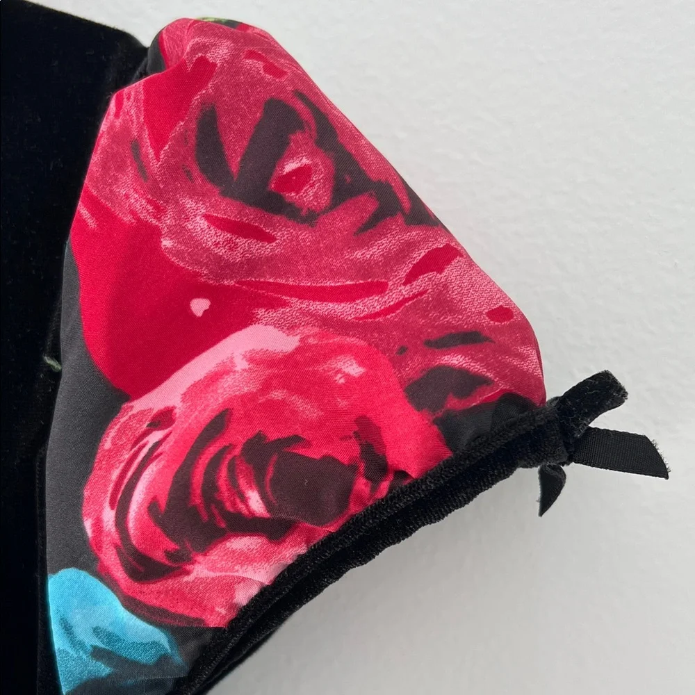 The Children's Place | Black Velvet Top Floral Ballon Dress Size 4T